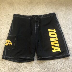 Iowa Hawkeyes Swim Trunks Shorts Boat Bum Liquid Yacht Wear Men's 38 Black NWT